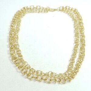 Vintage Gold Tone Two Stand Chain Necklace Chunky Size Links, Nice Length Estate